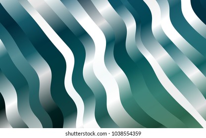 Dark Blue, Green vector background with bent ribbons. Geometric illustration in marble style with gradient.  Brand-new design for your ads, poster, banner.