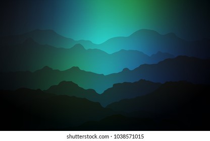 Dark Blue, Green vector background with liquid shapes. Glitter abstract illustration with wry lines. New composition for your brand book.