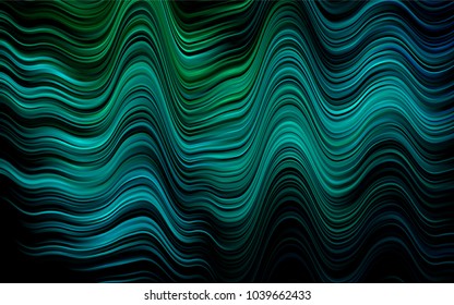 Dark Blue, Green vector background with bent ribbons. Geometric illustration in marble style with gradient.  New composition for your brand book.