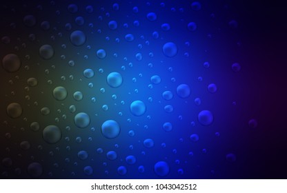 Dark Blue, Green vector background with dots. Abstract illustration with colored bubbles in nature style. Pattern can be used as texture of water, rain drops.