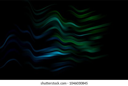 Dark Blue, Green vector background with bent ribbons. Glitter abstract illustration with wry lines. A new texture for your  ad, booklets, leaflets.