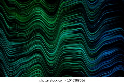 Dark Blue, Green vector background with curved circles. A sample with blurred bubble shapes. A new texture for your  ad, booklets, leaflets.
