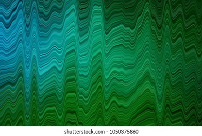 Dark Blue, Green vector background with bent ribbons. A sample with blurred bubble shapes. A completely new marble design for your business.