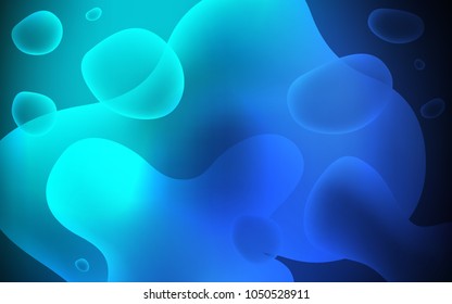 Dark Blue, Green vector background with curved circles. Modern gradient abstract illustration with bandy lines. The template for cell phone backgrounds.