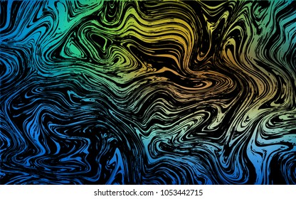 Dark Blue, Green vector background with bubble shapes. Creative illustration in halftone marble style with gradient. A completely new template for your business design.