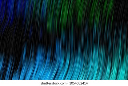 Dark Blue, Green vector background with curved circles. Shining illustration, which consist of blurred lines, circles. Marble style for your business design.