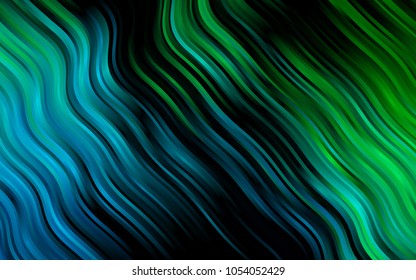 Dark Blue, Green vector background with bubble shapes. Shining illustration, which consist of blurred lines, circles. A completely new template for your business design.