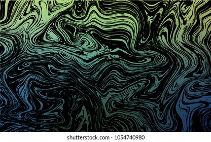 Dark Blue, Green vector background with lava shapes. Colorful illustration in abstract marble style with gradient. A completely new template for your business design.