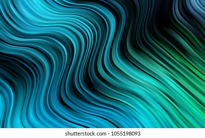 Dark Blue, Green vector background with lamp shapes. Glitter abstract illustration with wry lines. A completely new marble design for your business.
