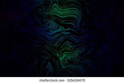 Dark Blue, Green vector background with bubble shapes. Blurred geometric sample with gradient bubbles.  Marble design for your web site.