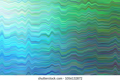 Dark Blue, Green vector background with bent ribbons. Glitter abstract illustration with wry lines. A new texture for your  ad, booklets, leaflets.