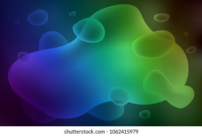 Dark Blue, Green vector background with bent ribbons. Creative illustration in halftone memphis style with gradient. A new texture for your  ad, booklets, leaflets.