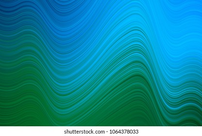 Dark Blue, Green vector background with bent ribbons. An elegant bright illustration with gradient. New composition for your brand book.