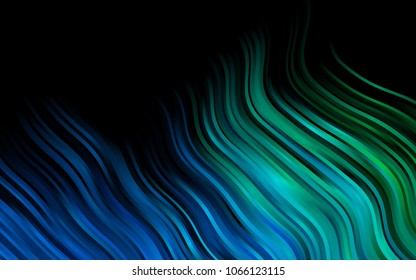 Dark Blue, Green vector background with bent ribbons. A completely new color illustration in marble style. New composition for your brand book.
