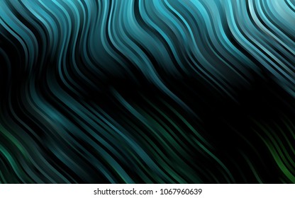 Dark Blue, Green vector background with bent ribbons. Geometric illustration in marble style with gradient.  Marble design for your web site.