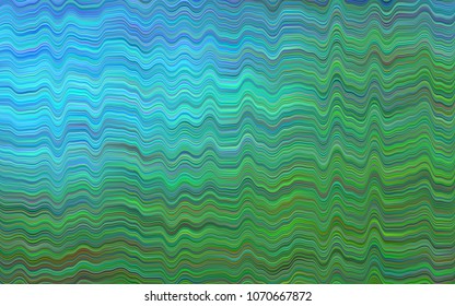 Dark Blue, Green vector background with curved circles. A vague circumflex abstract illustration with gradient. Textured wave pattern for backgrounds.