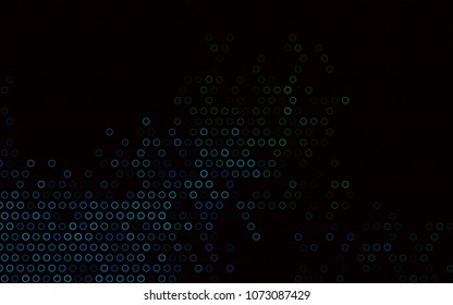Dark Blue, Green vector  background with bubbles. Beautiful colored illustration with blurred circles in nature style. Completely new template for your brand book.