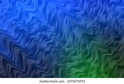 Dark Blue, Green vector background with liquid shapes. Blurred geometric sample with gradient bubbles.  Pattern for your business design.