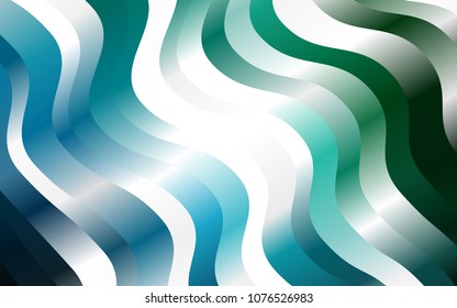 Dark Blue, Green vector background with abstract lines. An elegant bright illustration with gradient. A completely new template for your business design.