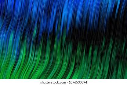 Dark Blue, Green vector background with bent ribbons. A vague circumflex abstract illustration with gradient. Pattern for your business design.