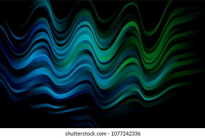 Dark Blue, Green vector background with liquid shapes. A vague circumflex abstract illustration with gradient. The template for cell phone backgrounds.