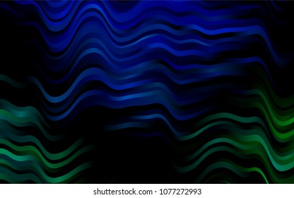 Dark Blue, Green vector background with bent lines. Shining crooked illustration in marble style. A new texture for your  ad, booklets, leaflets.
