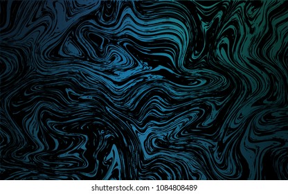 Dark Blue, Green vector background with curved circles. Glitter abstract illustration with wry lines. A new texture for your  ad, booklets, leaflets.
