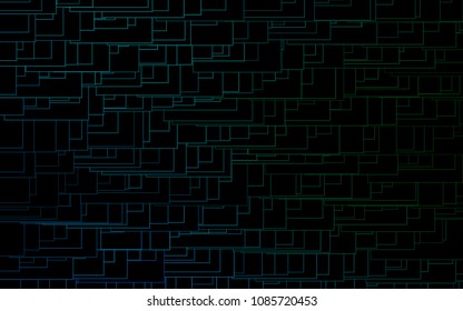 Dark Blue, Green vector background of rectangles and squares. Style quilt and blanket. Geometrical rectangular pattern. Repeating pattern with rectangle shapes.