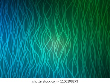 Dark Blue, Green vector background with lava shapes. Creative illustration in halftone marble style with gradient. A completely new template for your business design.