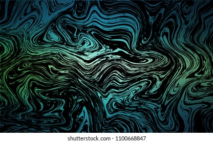 Dark Blue, Green vector background with bubble shapes. Creative geometric illustration in marble style with gradient. Marble style for your business design.