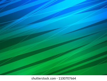 Dark Blue, Green vector background with straight lines. Decorative shining illustration with lines on abstract template. The template can be used as a background.