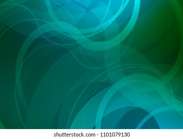 Dark Blue, Green vector background with curved circles. A completely new color illustration in marble style. Pattern for your business design.