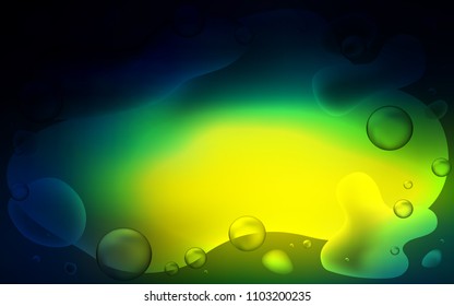 Dark Blue, Green vector background with abstract circles. Creative geometric illustration in memphis style with gradient. The best blurred design for your business.