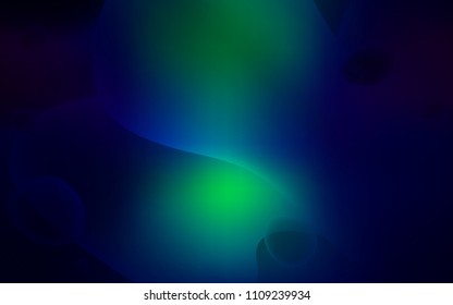 Dark Blue, Green vector background with liquid shapes. A vague circumflex abstract illustration with gradient. Memphis style for your business design.
