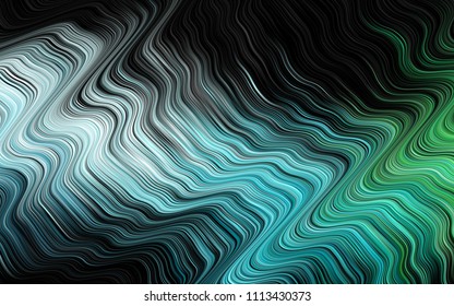 Dark Blue, Green vector background with liquid shapes. Blurred geometric sample with gradient bubbles.  Textured wave pattern for backgrounds.