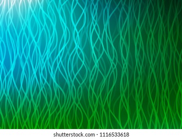 Dark Blue, Green vector background with bent lines. Modern gradient abstract illustration with bandy lines. A new texture for your  ad, booklets, leaflets.