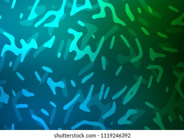 Dark Blue, Green vector background with abstract lines. Colorful abstract illustration with gradient lines. New composition for your brand book.