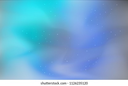 Dark Blue, Green vector background with galaxy stars. Space stars on blurred abstract background with gradient. Best design for your ad, poster, banner.