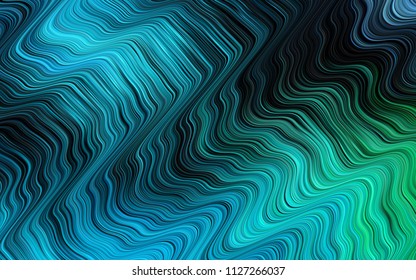 Dark Blue, Green vector background with lamp shapes. Glitter abstract illustration with wry lines. Marble style for your business design.