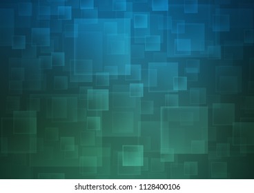 Dark Blue, Green vector background with rectangles. Rectangles on abstract background with colorful gradient. Pattern for commercials.
