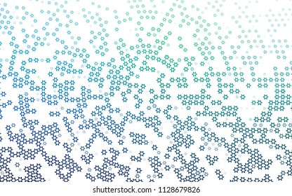 Dark Blue, Green vector background with colored stars. Glitter abstract illustration with colored stars. Smart design for your business advert.