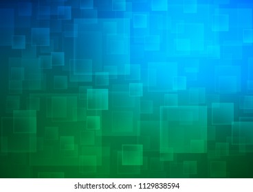 Dark Blue, Green vector background with rectangles. Beautiful illustration with rectangles and squares. Smart design for your business advert.