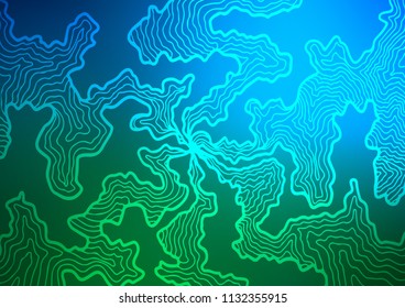 Dark Blue, Green vector background with lamp shapes. Shining crooked illustration in marble style. Pattern for your business design.