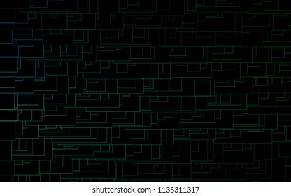 Dark Blue, Green vector background of rectangles and squares. Style quilt and blanket. Geometrical rectangular pattern. Repeating pattern with rectangle shapes.
