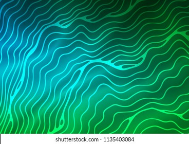 Dark Blue, Green vector background with liquid shapes. Shining illustration, which consist of blurred lines, circles. The elegant pattern for brand book.