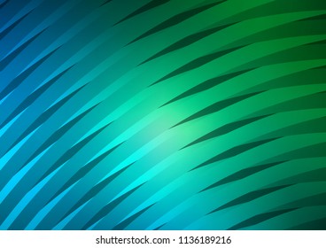 Dark Blue, Green vector background with straight lines. Decorative shining illustration with lines on abstract template. Best design for your ad, poster, banner.