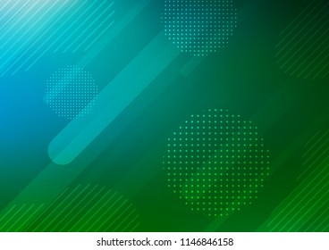 Dark Blue, Green vector background with straight lines and dots. Modern geometrical abstract illustration with sticks, dots. The pattern can be used as ads, poster, banner for commercial.