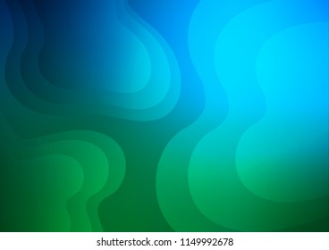 Dark Blue, Green vector background with curved circles. Colorful illustration in abstract marble style with gradient. The template for cell phone backgrounds.