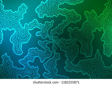 Dark Blue, Green vector background with abstract lines. Colorful abstract illustration with gradient lines. The template for cell phone backgrounds.