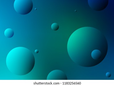 Dark Blue, Green vector background with dots. Blurred decorative design in abstract style with bubbles. The pattern can be used for ads, leaflets of liquid.